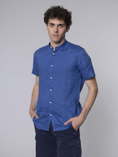 Camicia in lino coreana|Colore:Bluette