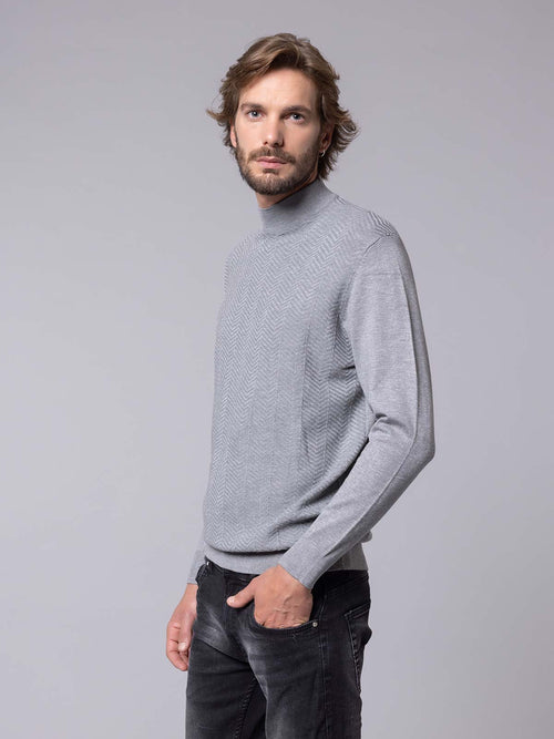 Maglia lupetto lavorazione Jacquard|Colore:Grigio scuro