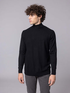 Maglia lupetto lavorazione Jacquard|Colore:Nero