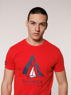 T-shirt stampa veliero|Colore:Rosso