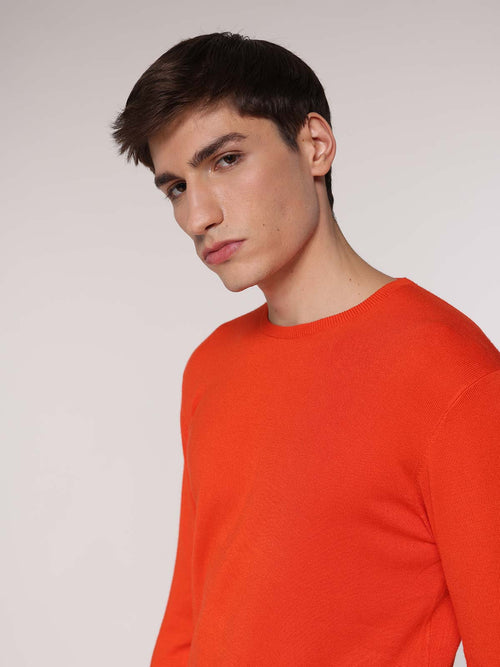 Maglia girocollo lavorazione liscia|Colore:Arancio