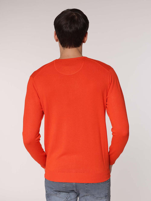 Maglia girocollo lavorazione liscia|Colore:Arancio