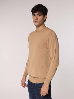 Maglia girocollo lana merinos|Colore:Beige