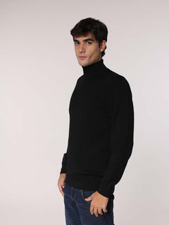 Maglia collo alto Jacquard|Colore:Nero