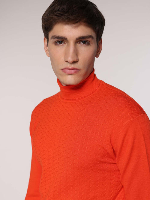 Maglia collo alto Jacquard|Colore:Arancio