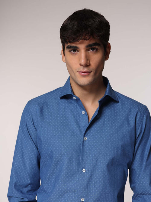 Camicia fantasia collo francese|Colore:2