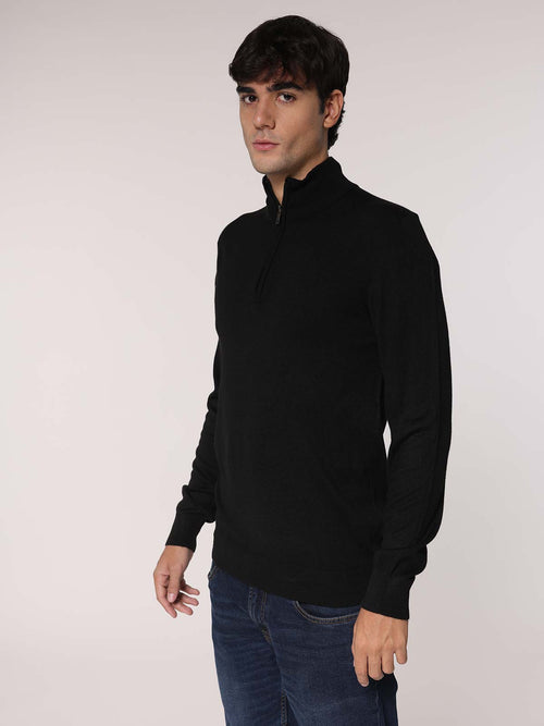 Maglia con zip|Colore:Nero