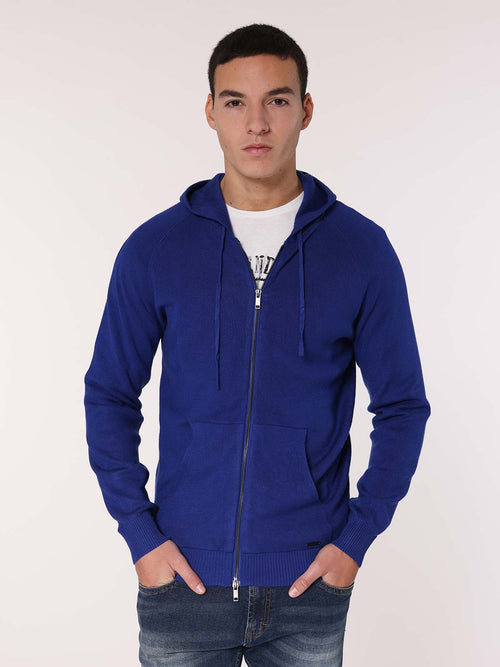 Maglia zip e cappuccio|Colore:Royal