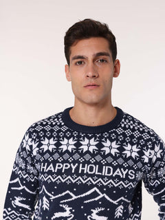 Maglia Happy Holidays|Colore:Blu