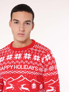 Maglia Happy Holidays|Colore:Rosso