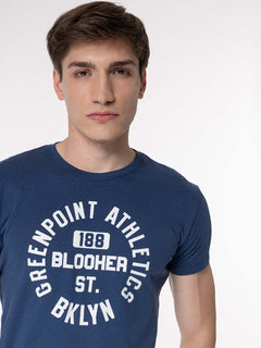T-Shirt stampa bklyn|Colore:Blu