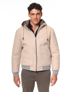 Giubbotto bomber in panno|Colore:Beige melange