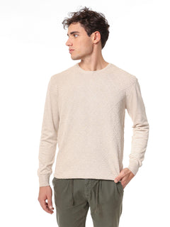 Maglia girocollo rombi|Colore:Beige melange