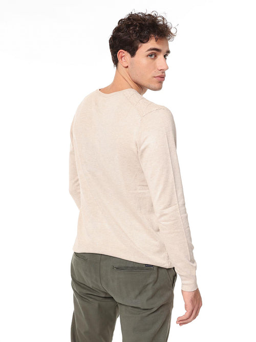 Maglia girocollo rombi|Colore:Beige melange