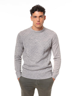 Maglia girocollo treccia|Colore:Grigio chiaro