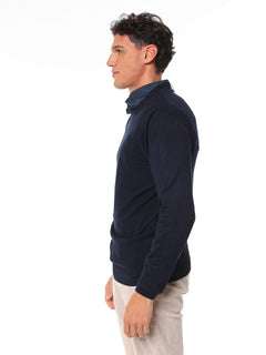 Maglia girocollo intarsio|Colore:Blu