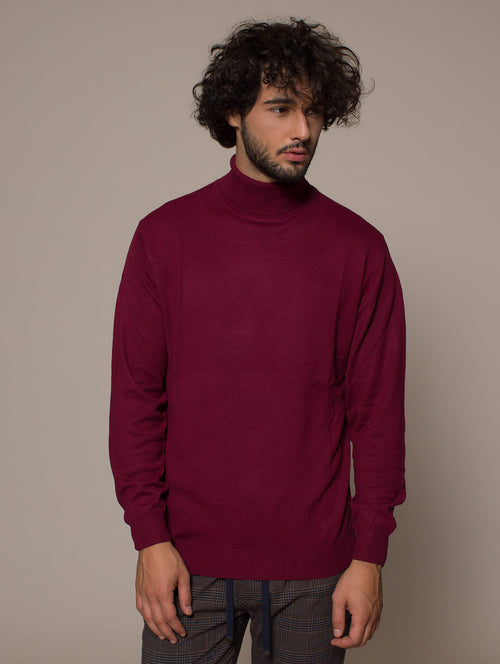 Maglia collo alto basic|Colore:Bordeaux