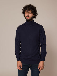 Maglia collo alto basic|Colore:Blu